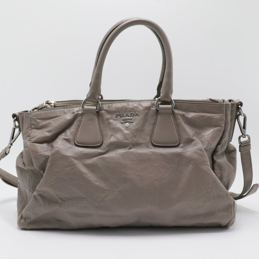 Double Zip Convertible Tote Nappa Antique