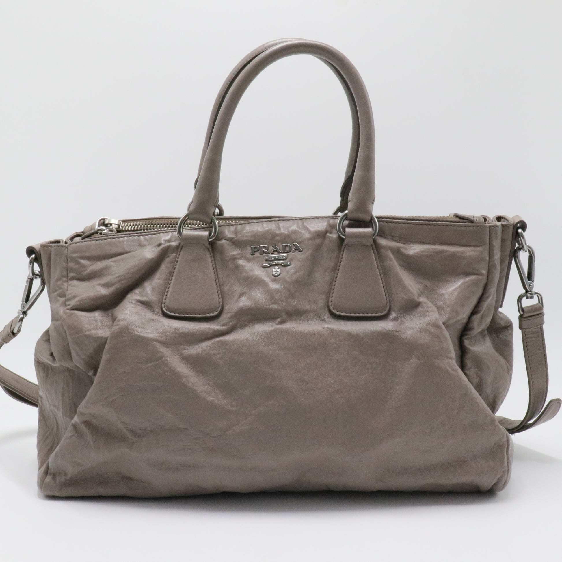 Double Zip Convertible Tote Nappa Antique