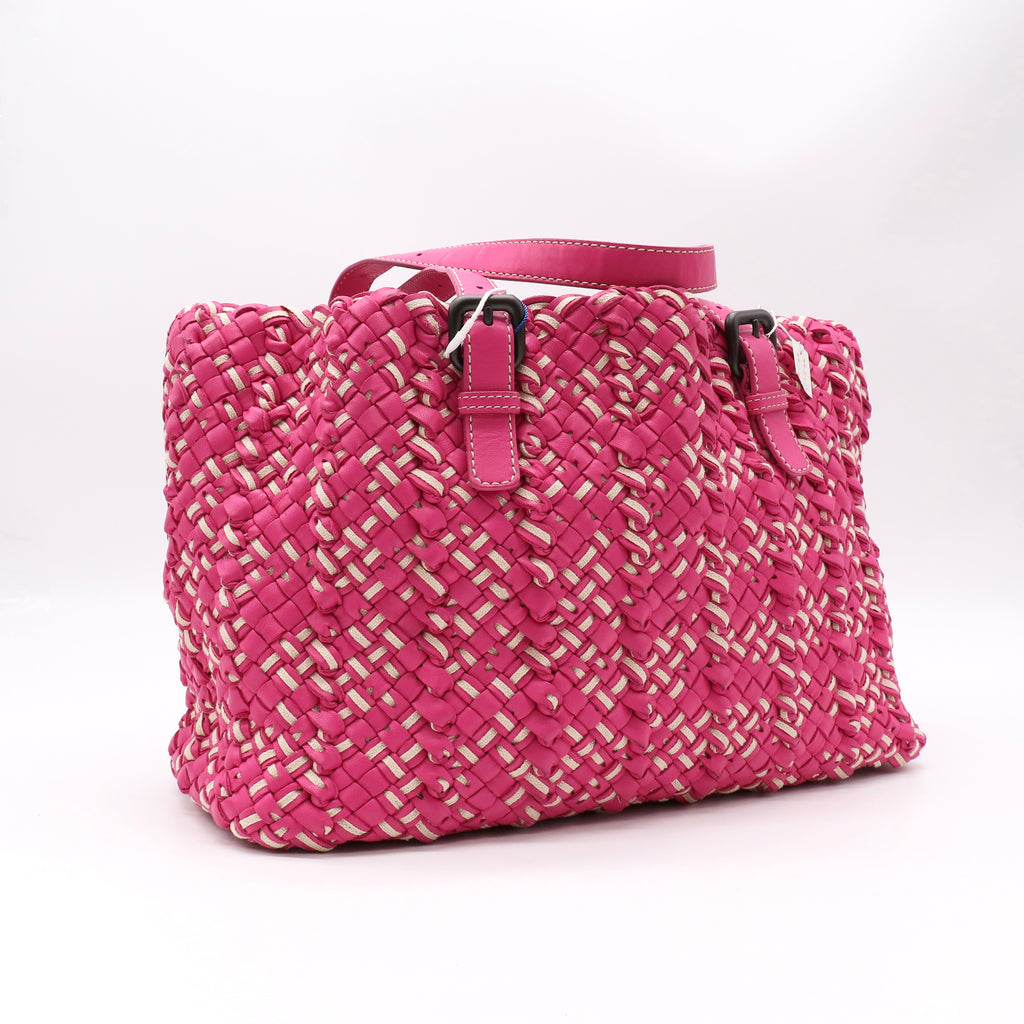 Bottega Veneta Empire Tote Intrecciato Nappa and Fabric Medium twins LDJ4995
