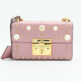 Pearly Padlock Shoulder Bag Studded Leather Small