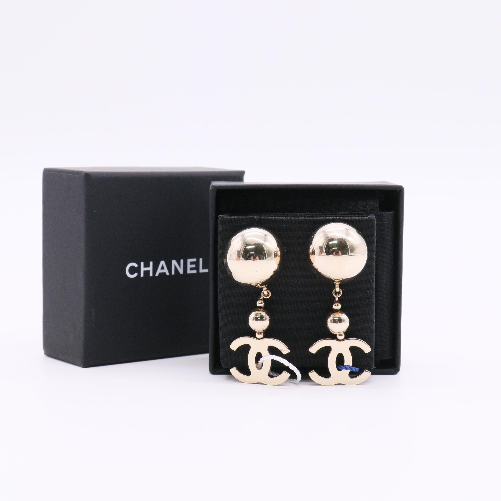 Chanel CC Drop Earrings Metal Twins