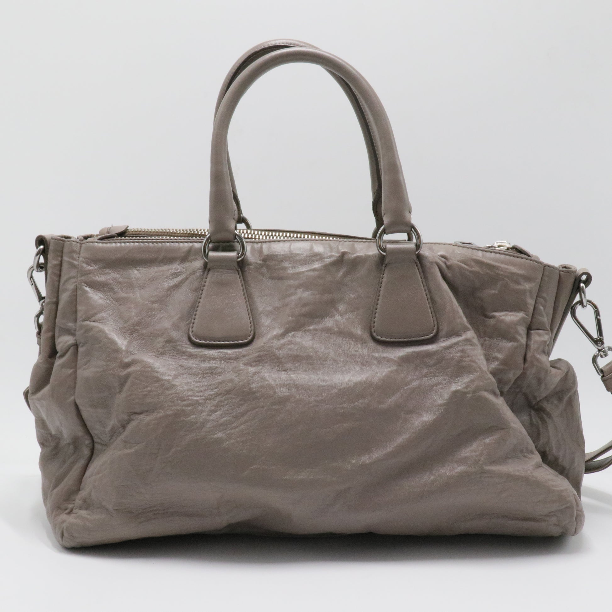 Double Zip Convertible Tote Nappa Antique