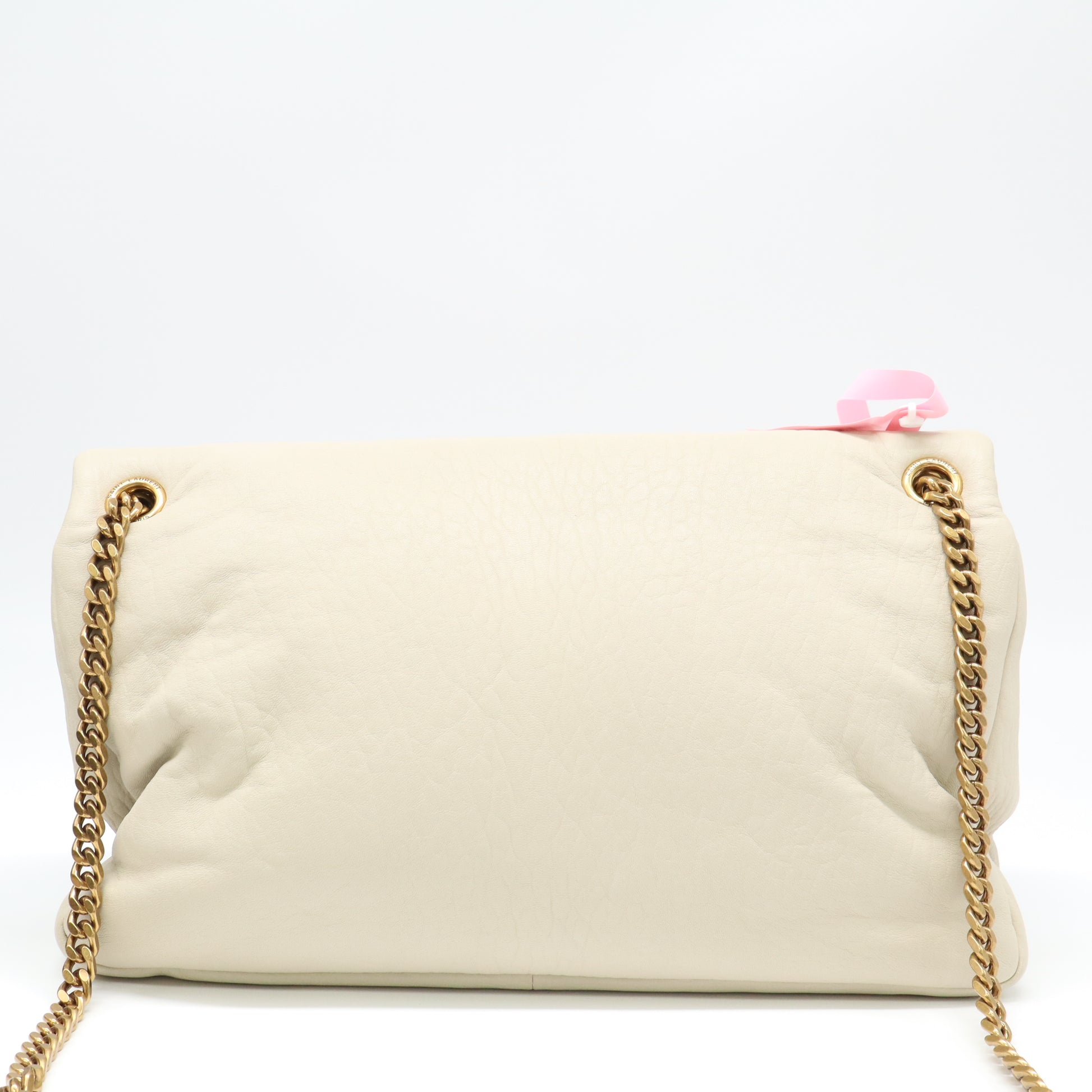 Saint Laurent Grained Lambskin Large Calypso White Twins LDJ4311
