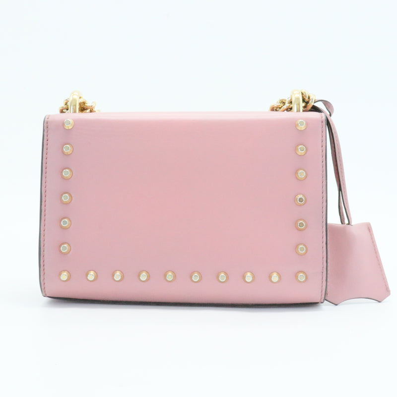 Pearly Padlock Shoulder Bag Studded Leather Small