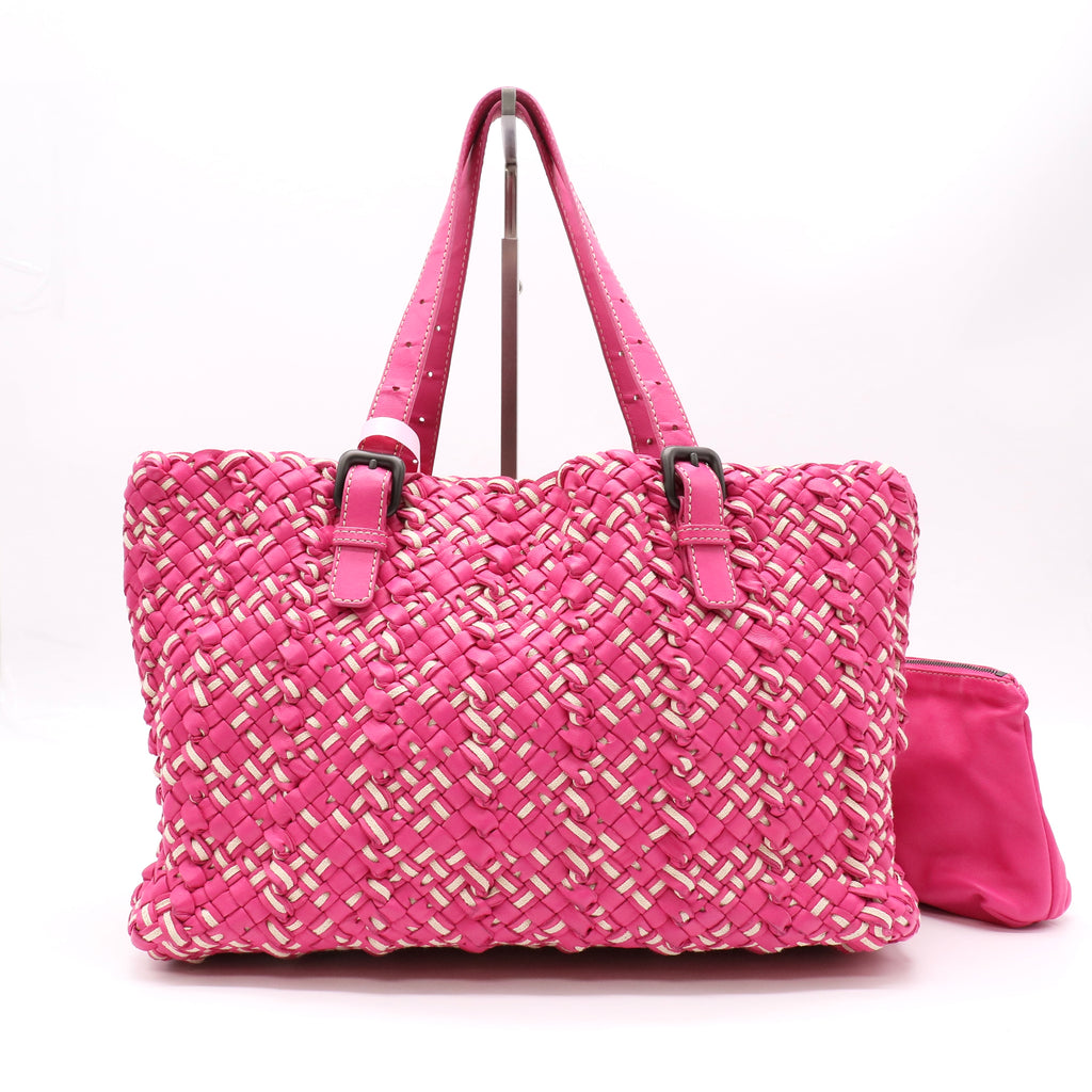 Bottega Veneta Empire Tote Intrecciato Nappa and Fabric Medium twins LDJ4995