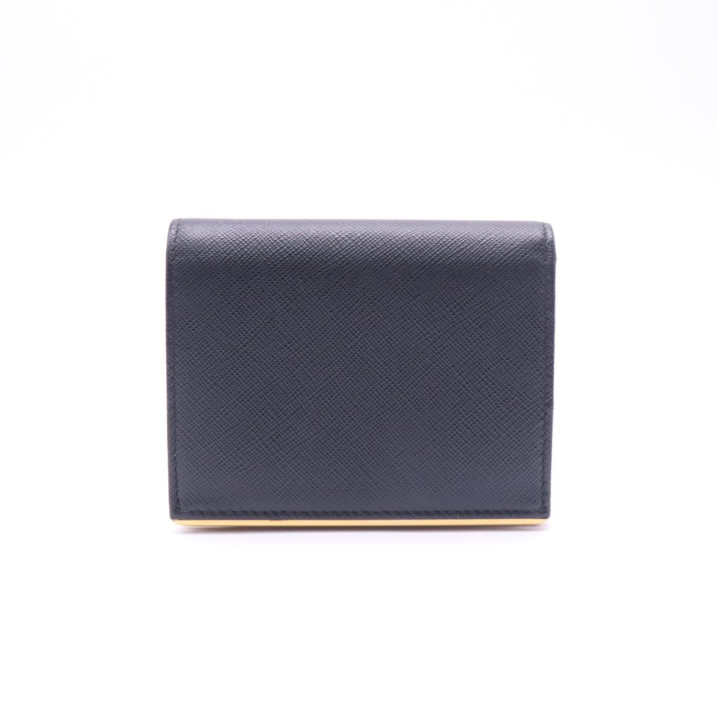 Saffiano Leather Flap Wallet Black Wallet W22670