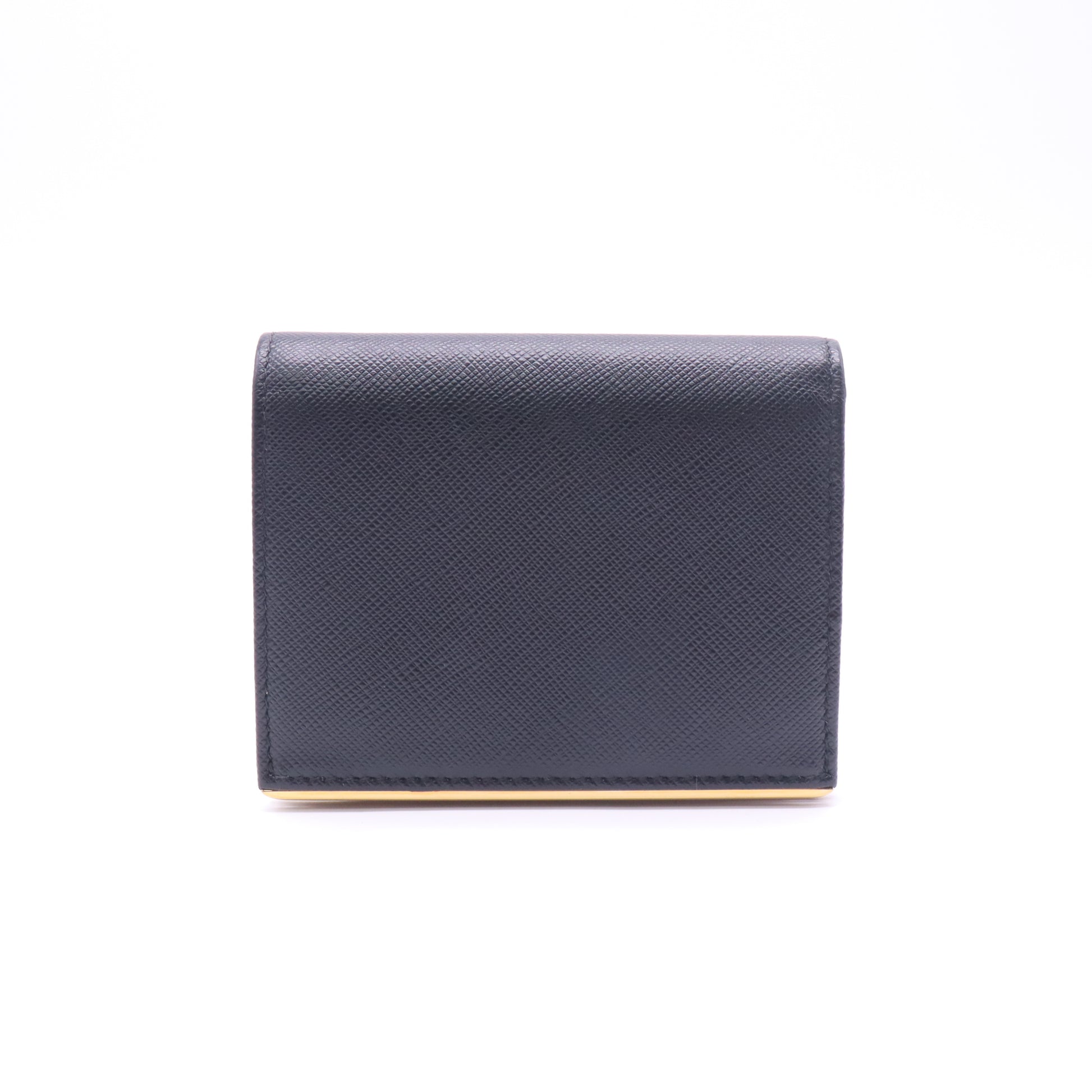 Saffiano Leather Flap Wallet Black Wallet W22670