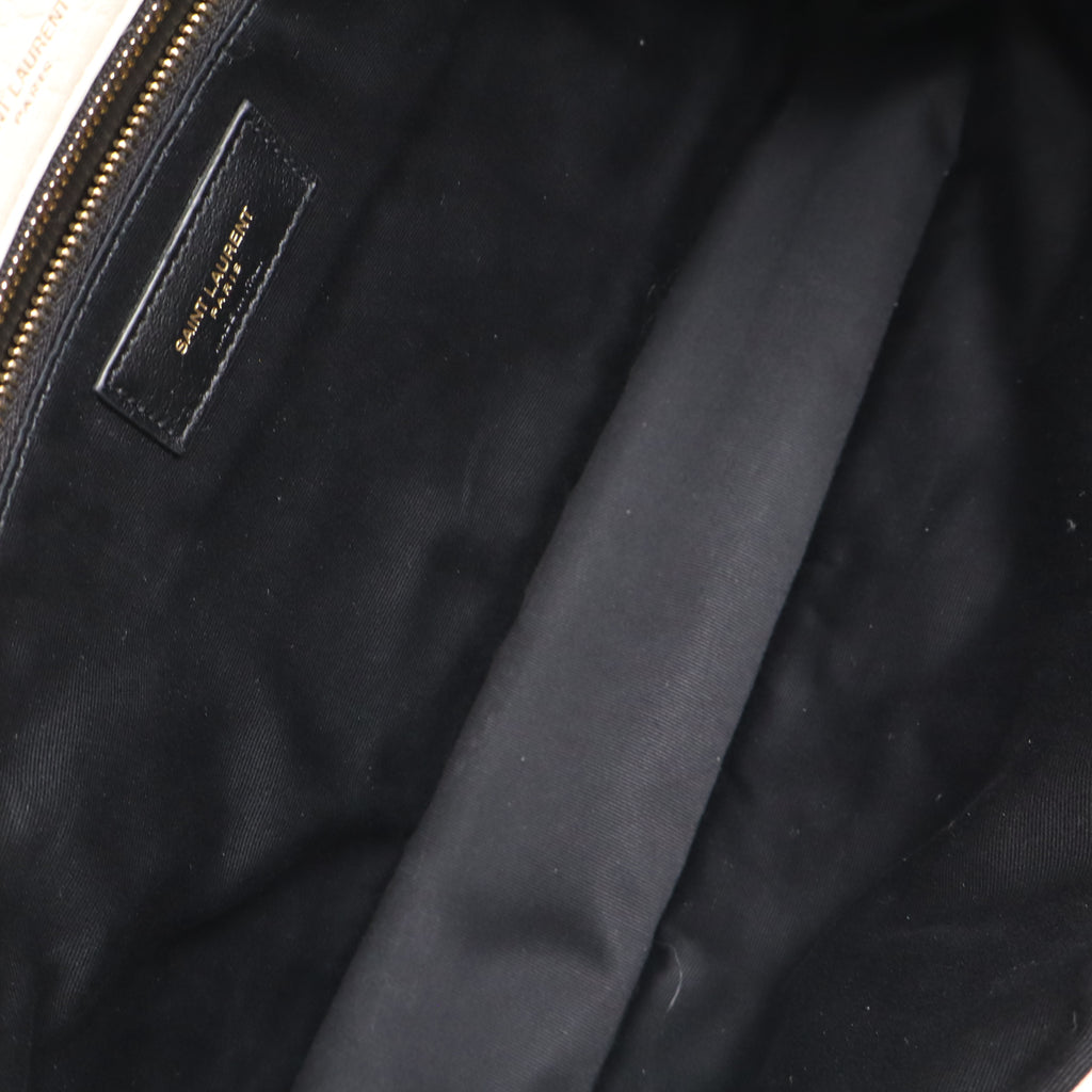 Saint Laurent Grained Lambskin Large Calypso White Twins LDJ4311