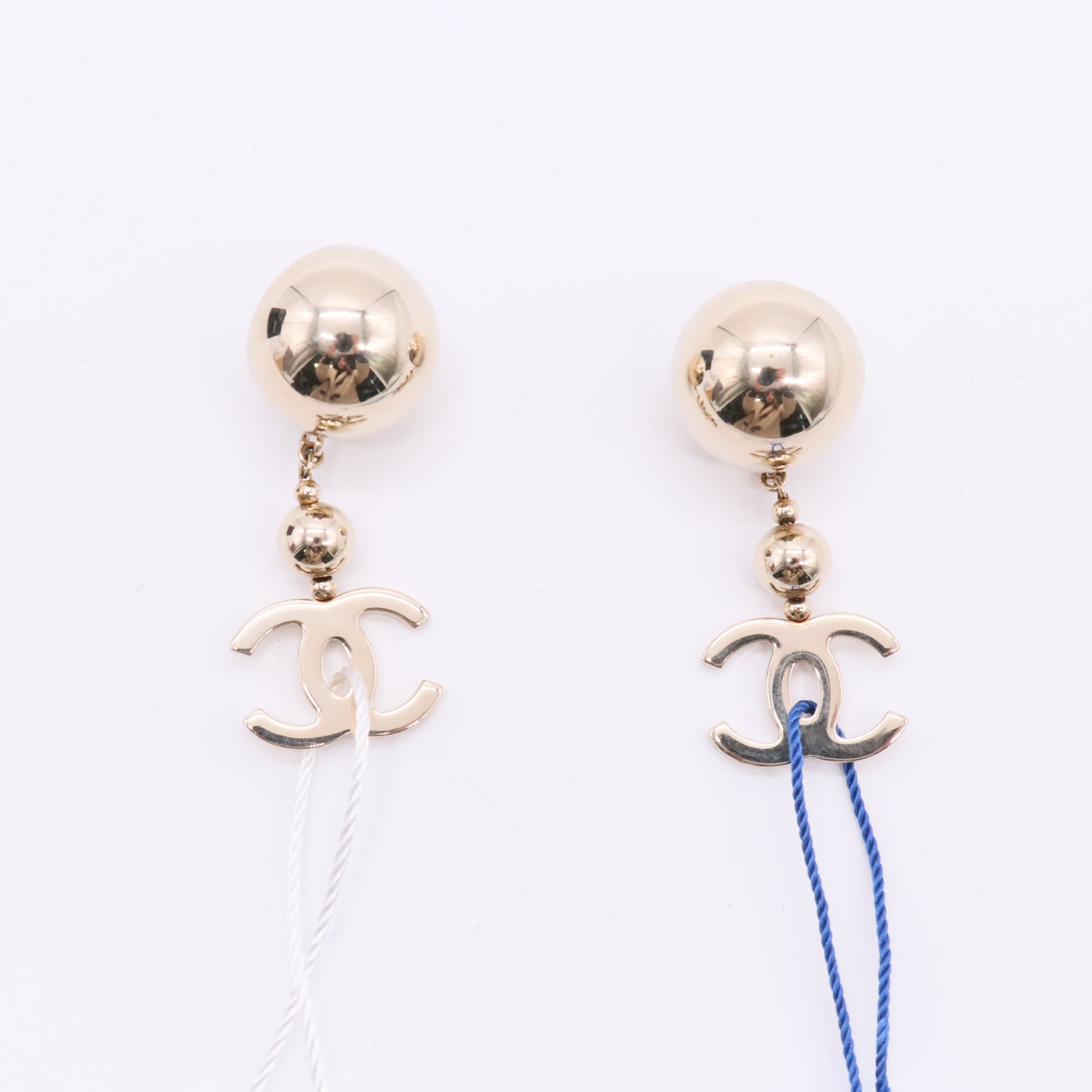 Chanel CC Drop Earrings Metal Twins