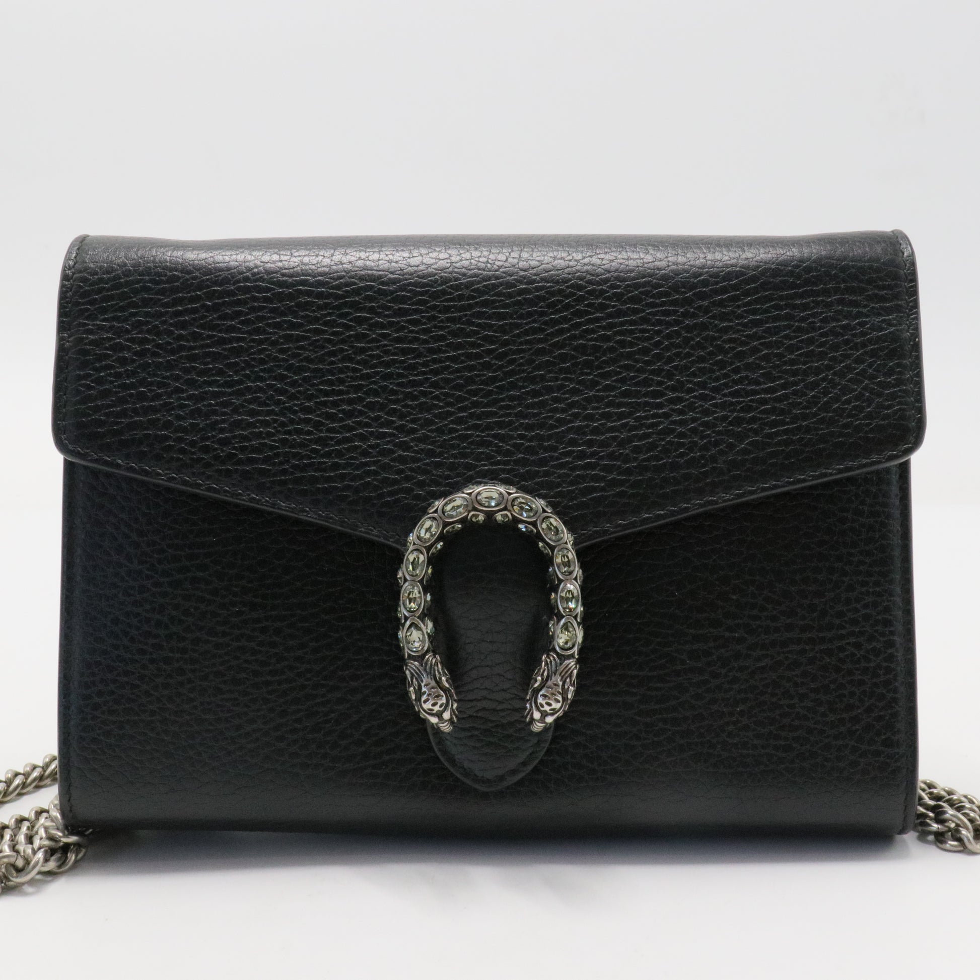 Calfskin Mini Dionysus Chain Wallet Black