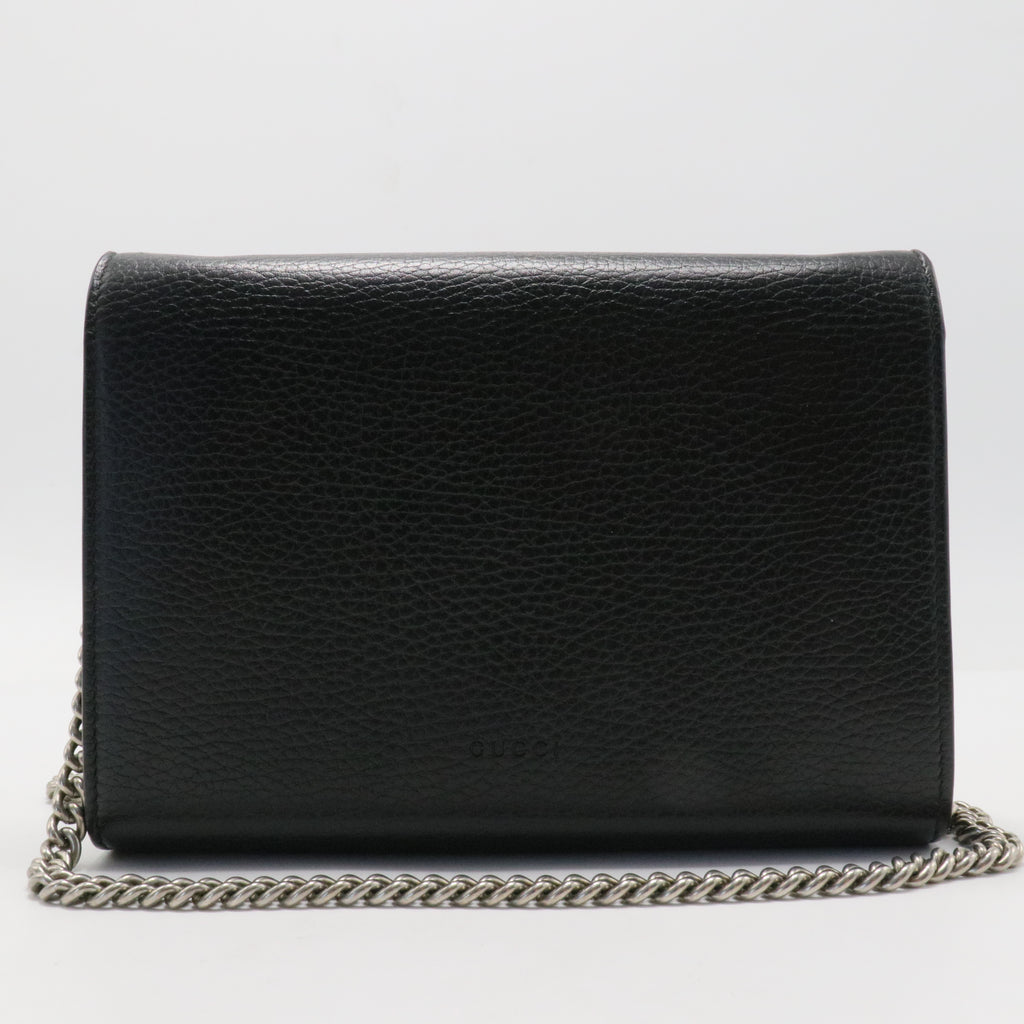 Calfskin Mini Dionysus Chain Wallet Black