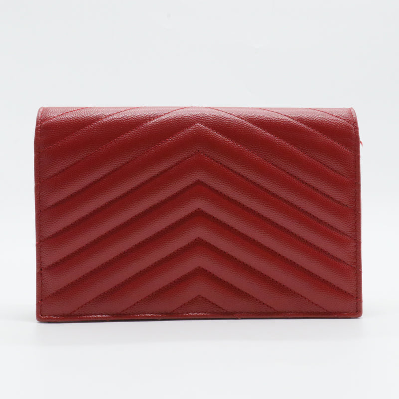 Classic Monogram Envelope Satchel Matelasse Chevron Leather