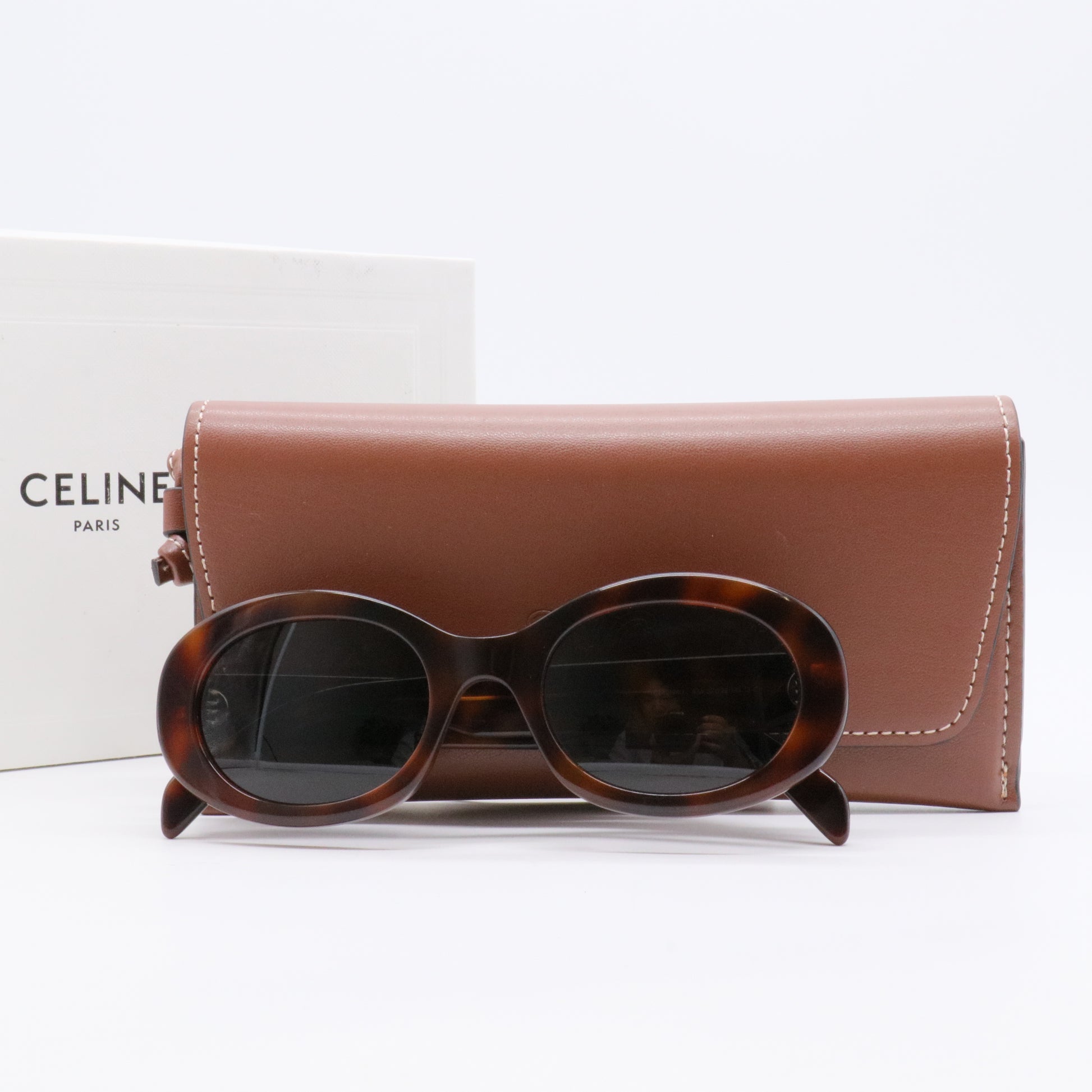 Brown/Black Triomphe Oval Sunglasses twins