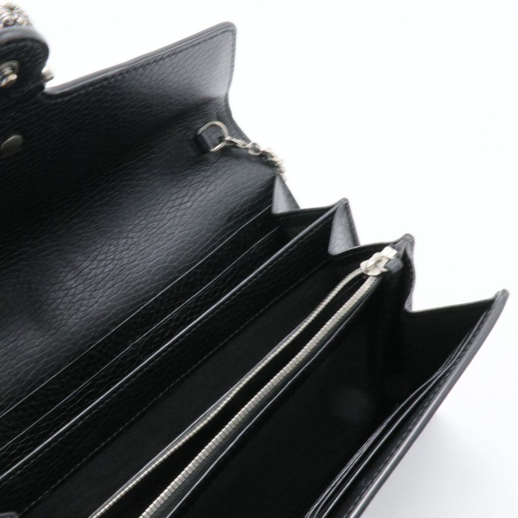 Calfskin Mini Dionysus Chain Wallet Black