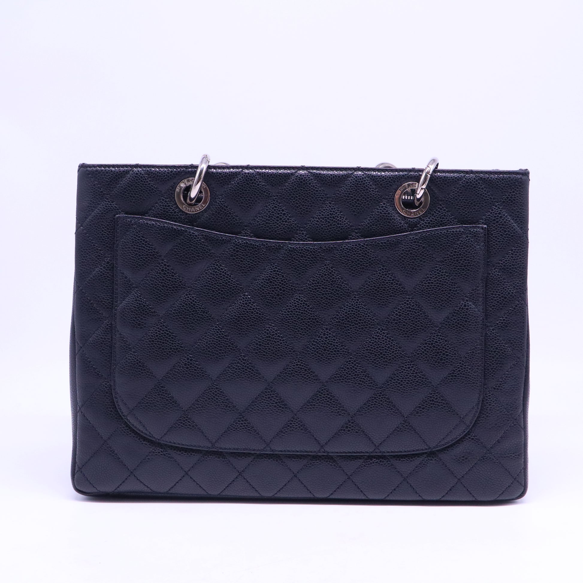 Grand Shopping Tote Quilted Caviar B20889