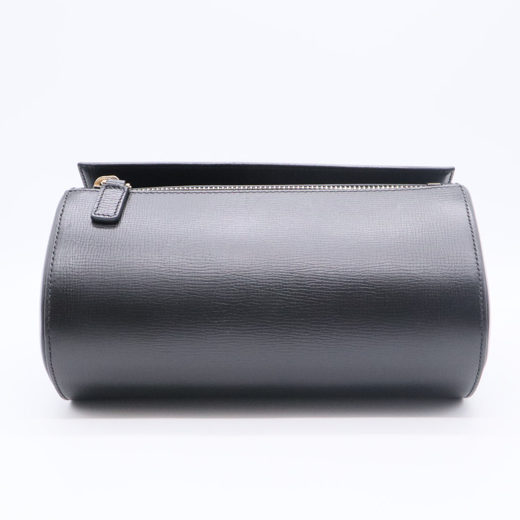 Pandora Black Grained Leather Pandora Box Medium Shoulder Bag Gisel