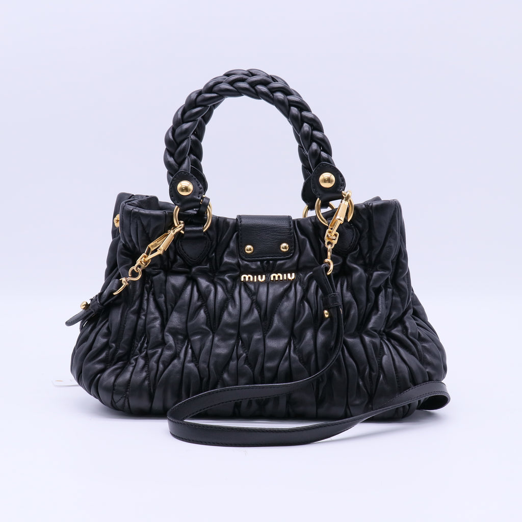 Miu Miu Matelasse Leather Top Handle Bag B21514