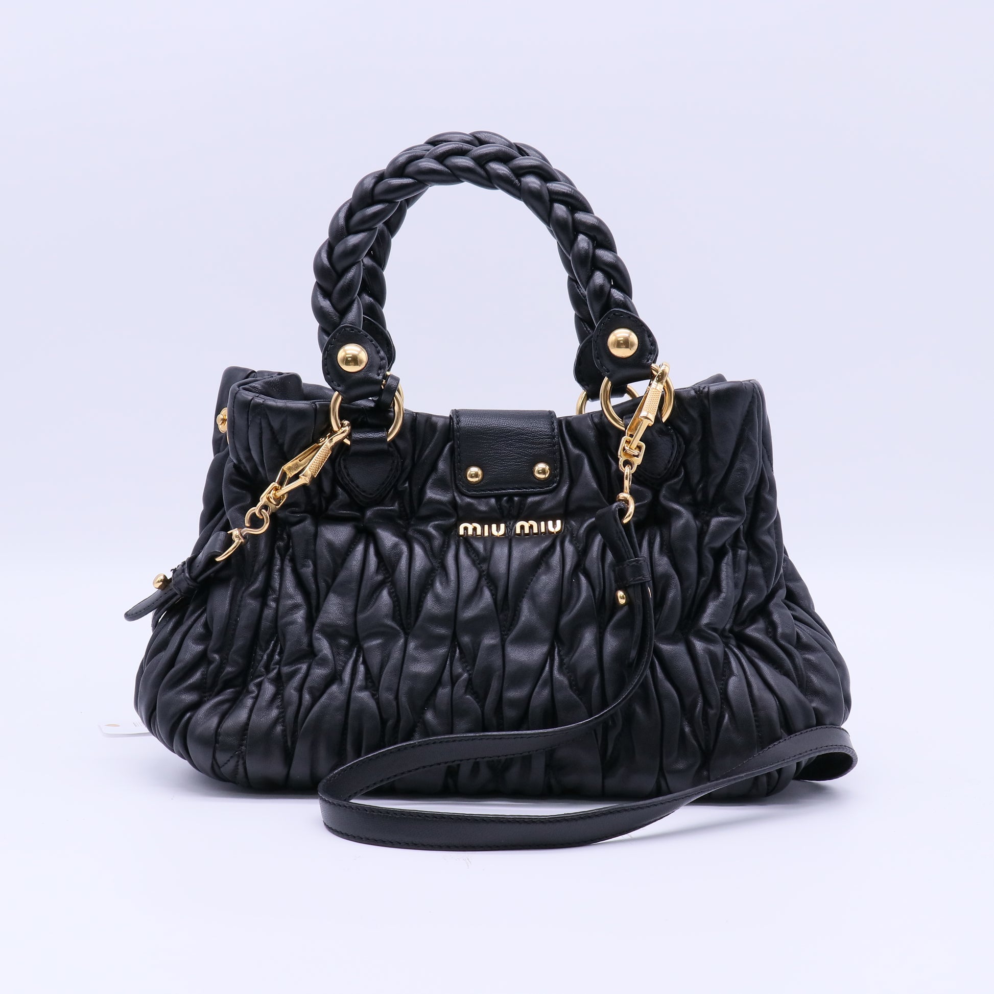 Miu Miu Matelasse Leather Top Handle Bag B21514
