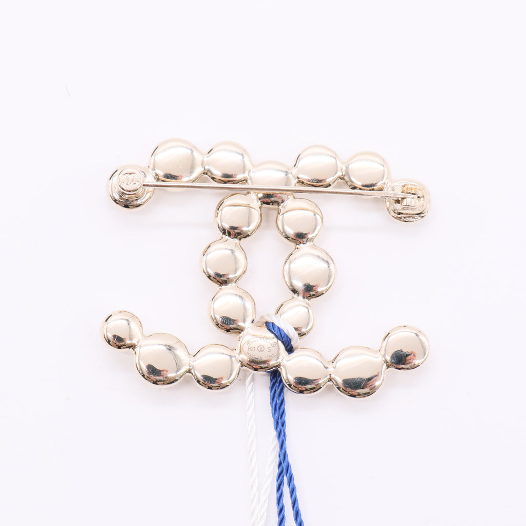 Brand New Light Gold CC Bead Brooch Twins