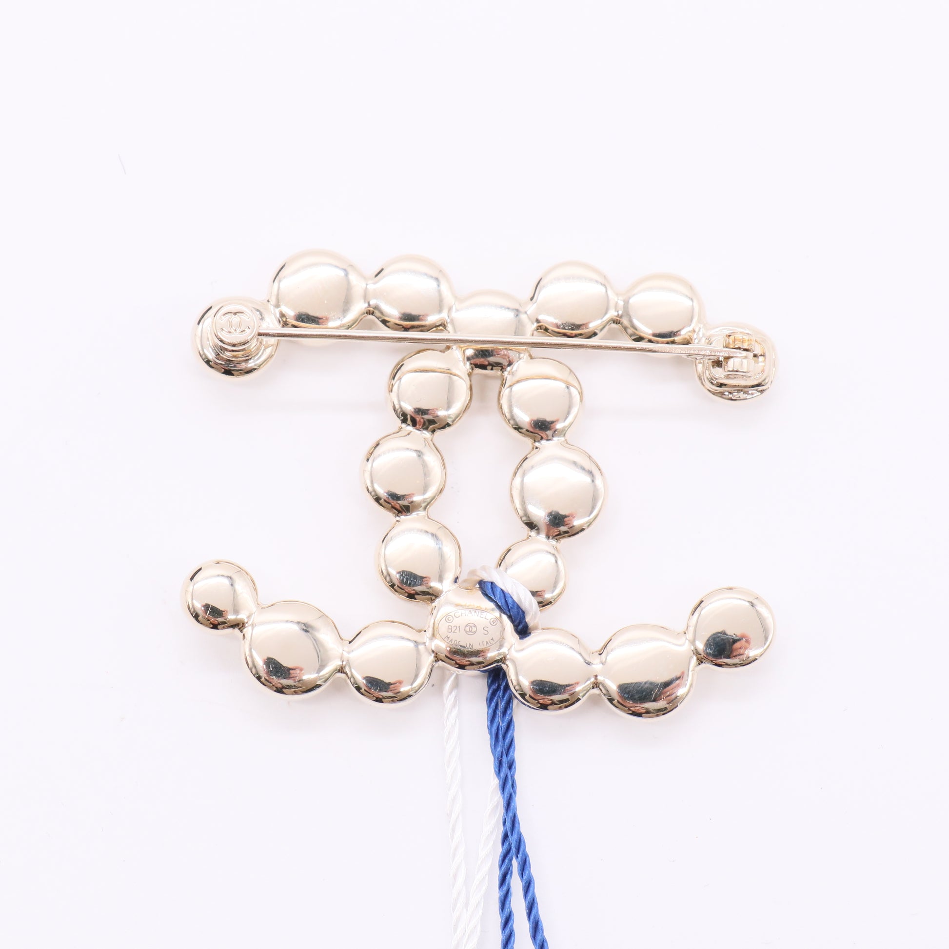 Brand New Light Gold CC Bead Brooch Twins