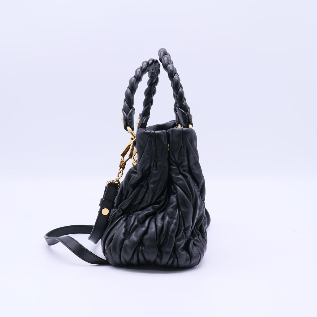 Miu Miu Matelasse Leather Top Handle Bag B21514