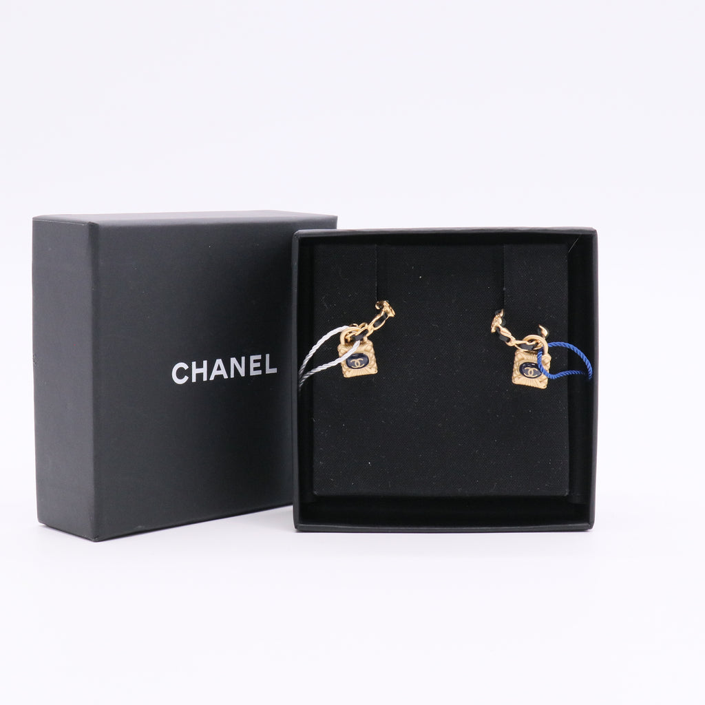 CC Padlock Earrings Resin with Metal Hoops Twins