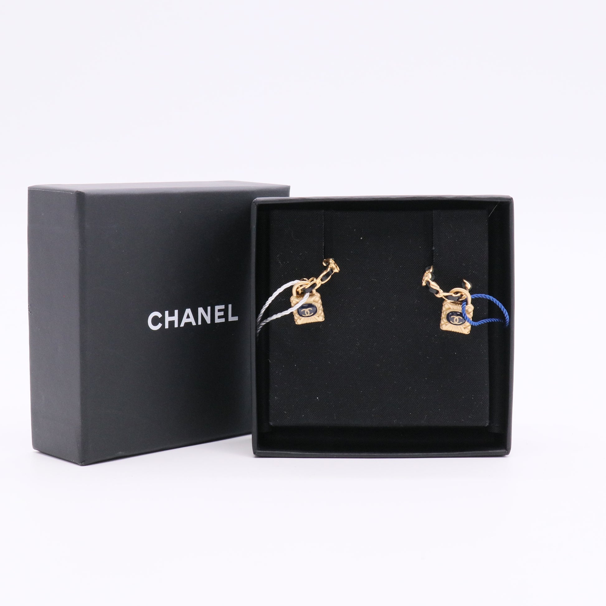 CC Padlock Earrings Resin with Metal Hoops Twins