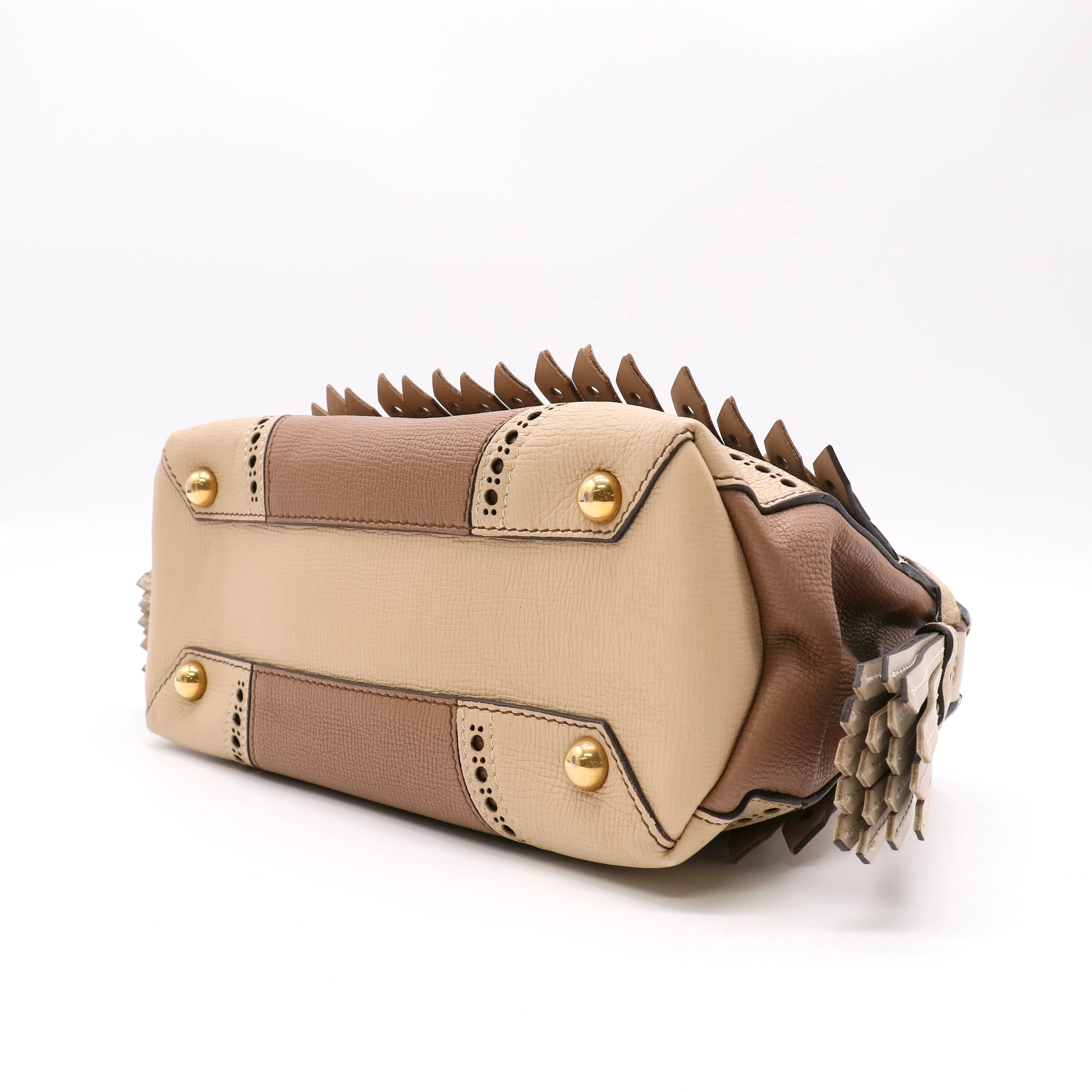 Brogue Banner Tote Fringed Leather Small Twins LDJ4996