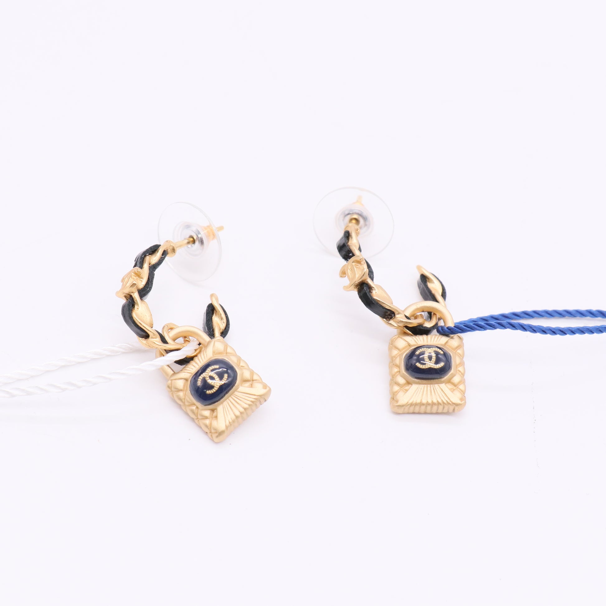 CC Padlock Earrings Resin with Metal Hoops Twins