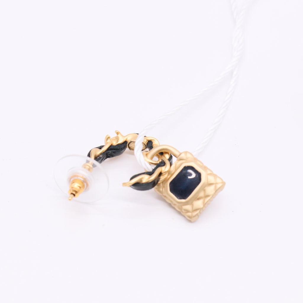 CC Padlock Earrings Resin with Metal Hoops Twins