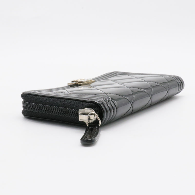 Boy Zip Around Wallet Quilted Glazed Calfskin Long