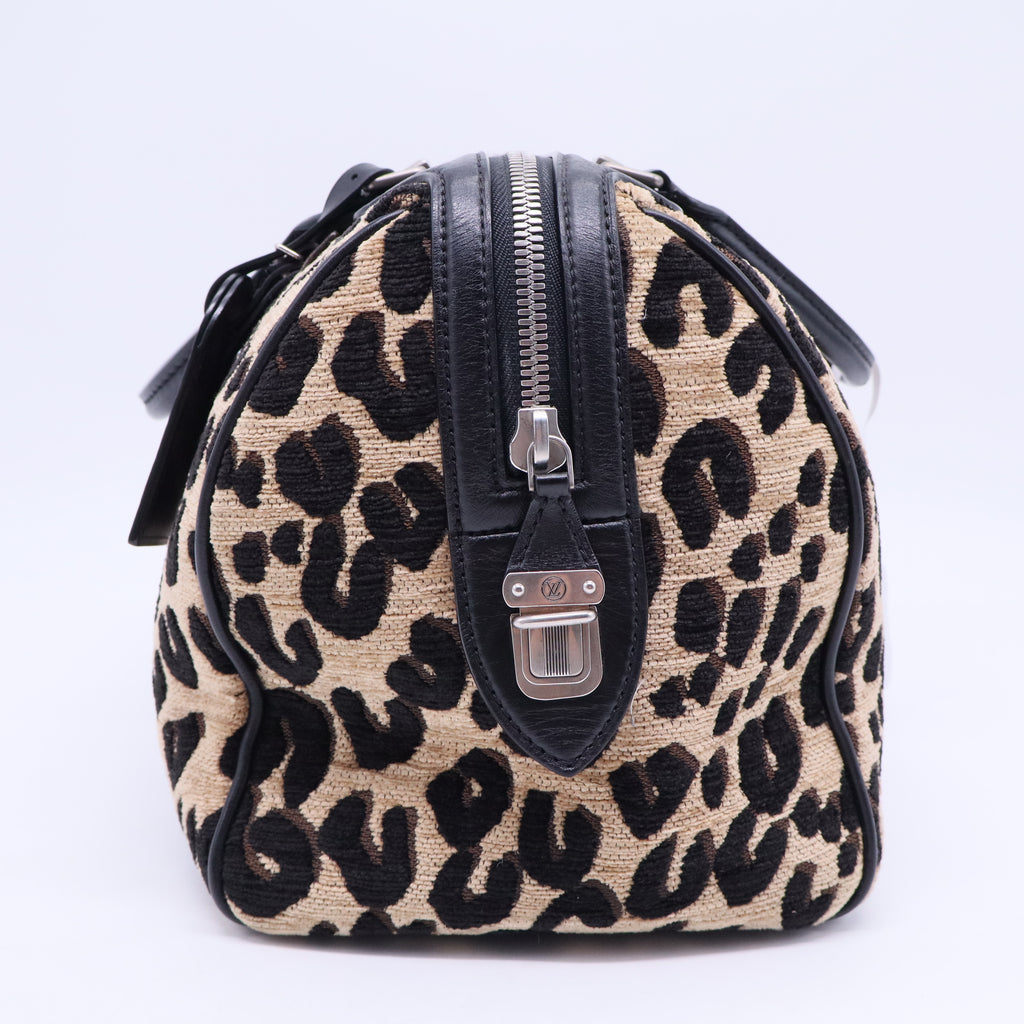 Speedy Handbag Limited Edition Stephen Sprouse Leopard Chenille Twins B20243
