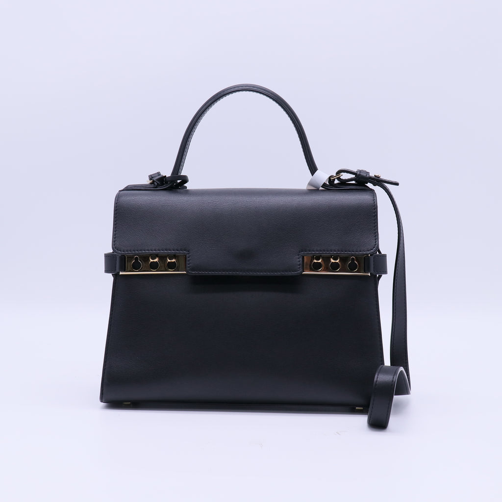 Calfskin MM Tempete Satchel Black B22193
