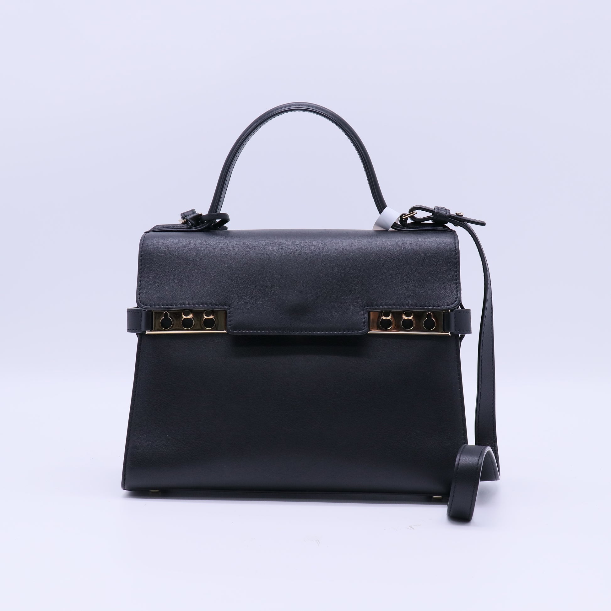 Calfskin MM Tempete Satchel Black B22193