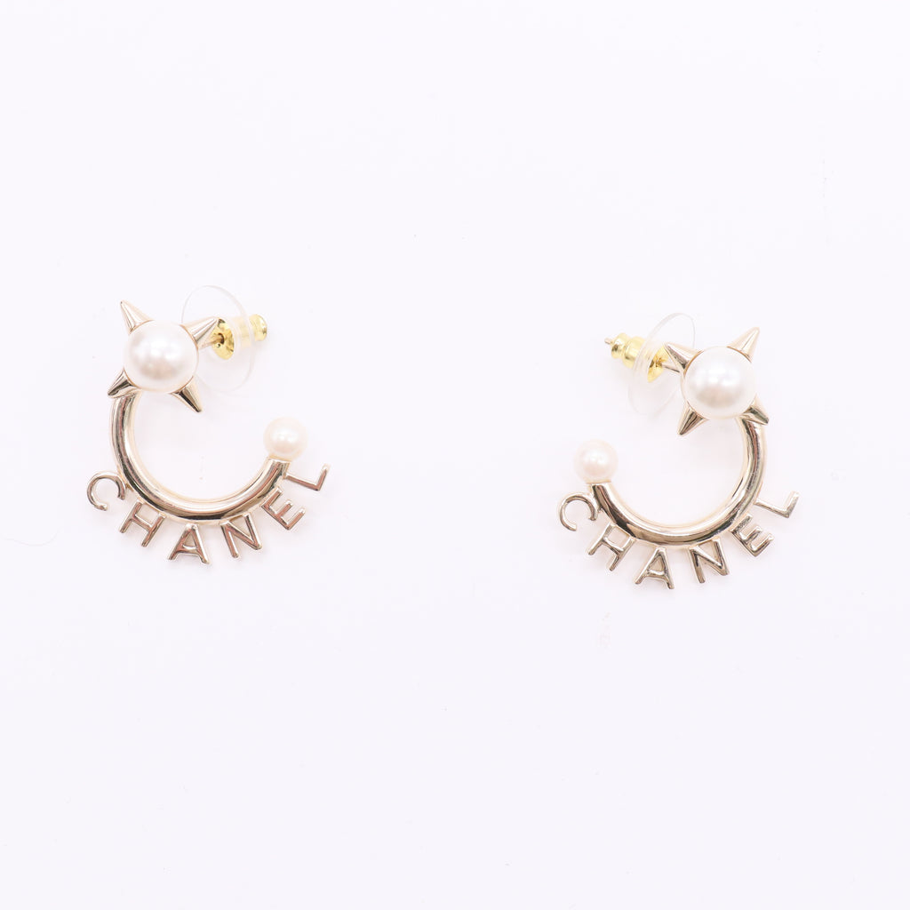 2022 Strass & Faux Pearl CC Drop Earrings Twins