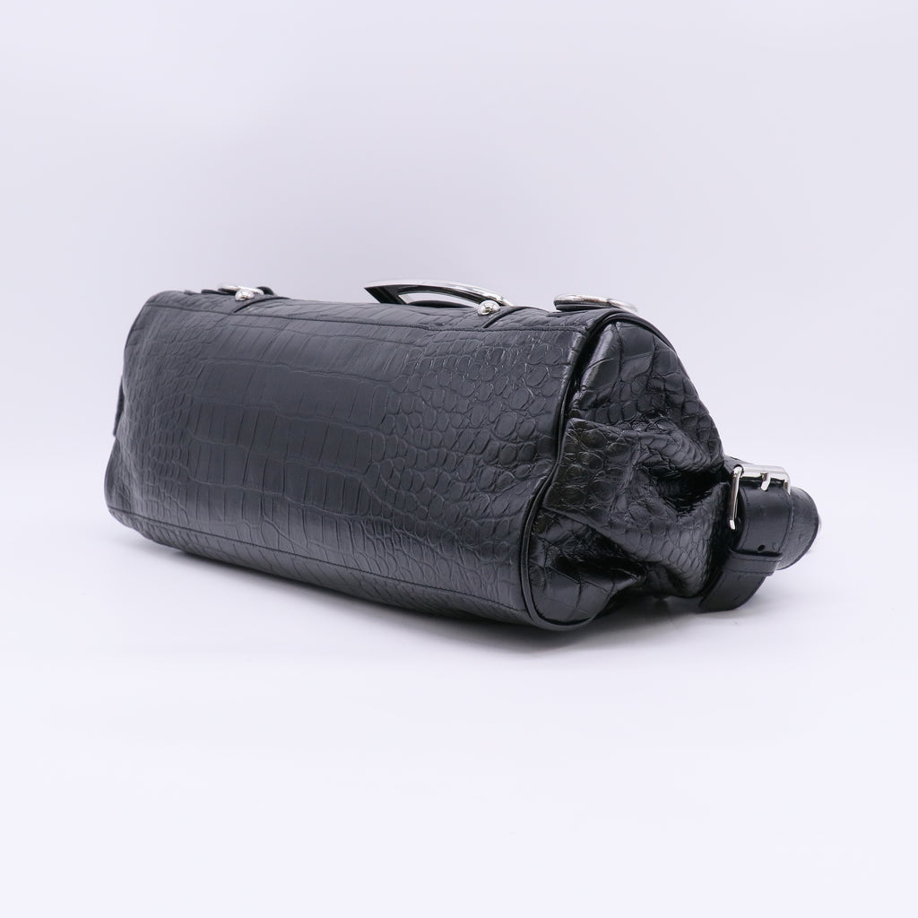Balenciaga Essex Shoulder Bag Croc-Embossed twins LDJ5646