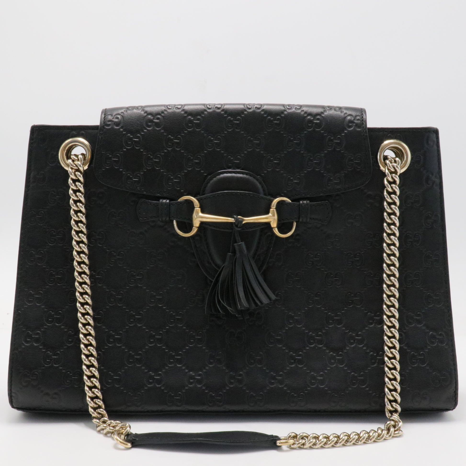 Emily Chain Flap Bag Guccissima Leather