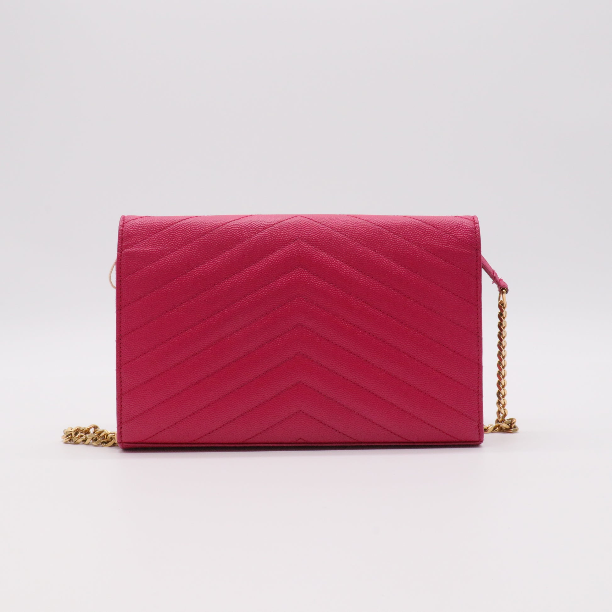 Classic Monogram Wallet on Chain Matelasse Chevron Leather Twins