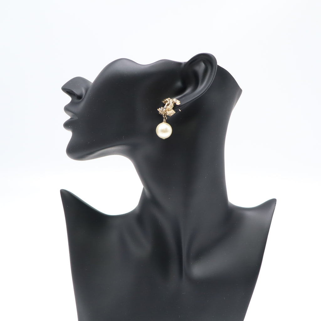 Chanel light gold earrings twins LDJ4169