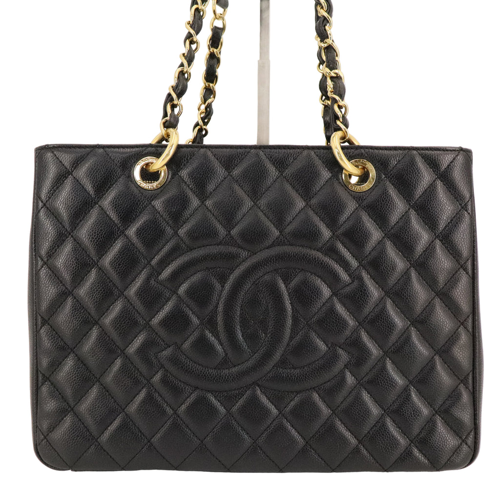 Grand Shopping Tote Quilted Caviar