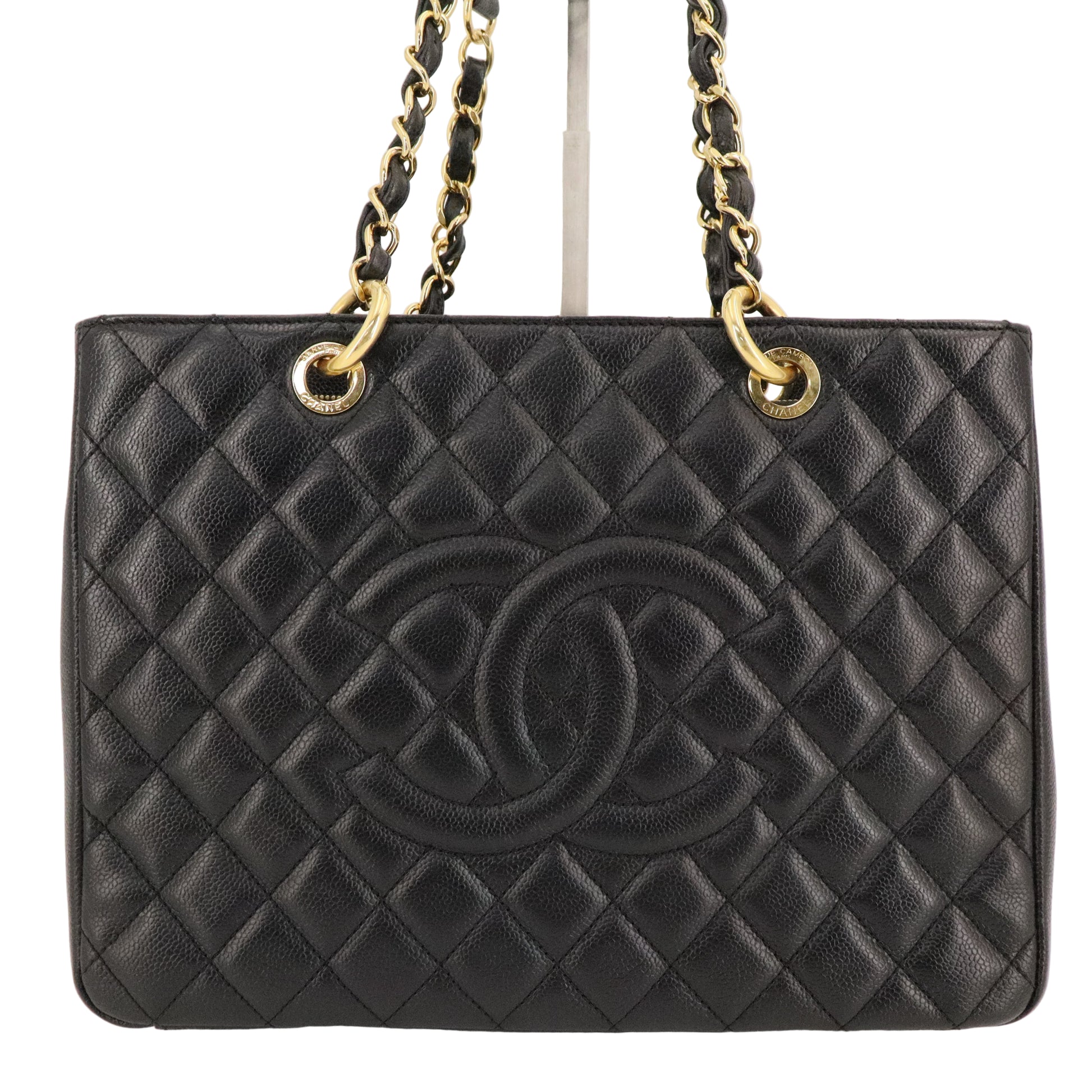 Grand Shopping Tote Quilted Caviar