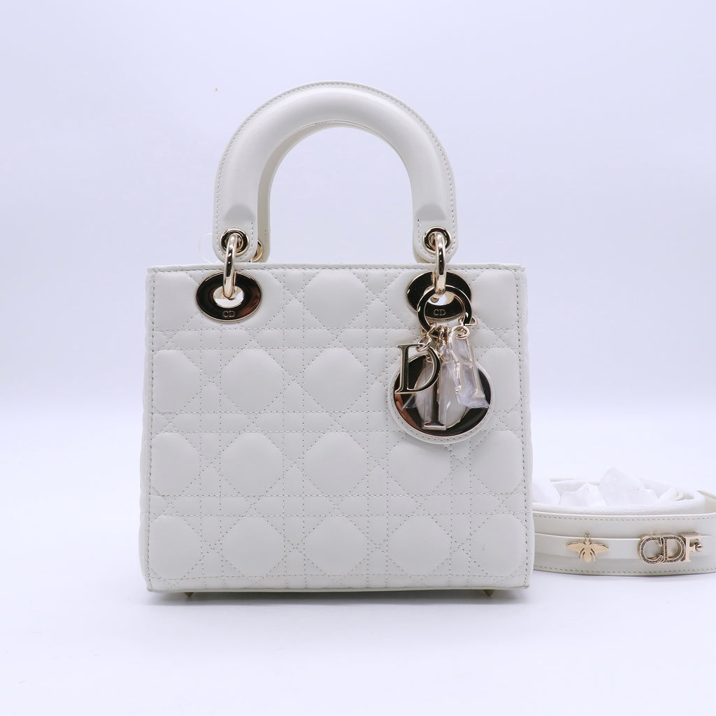 Lambskin Cannage Medium Lady Dior White twins LDJ3646