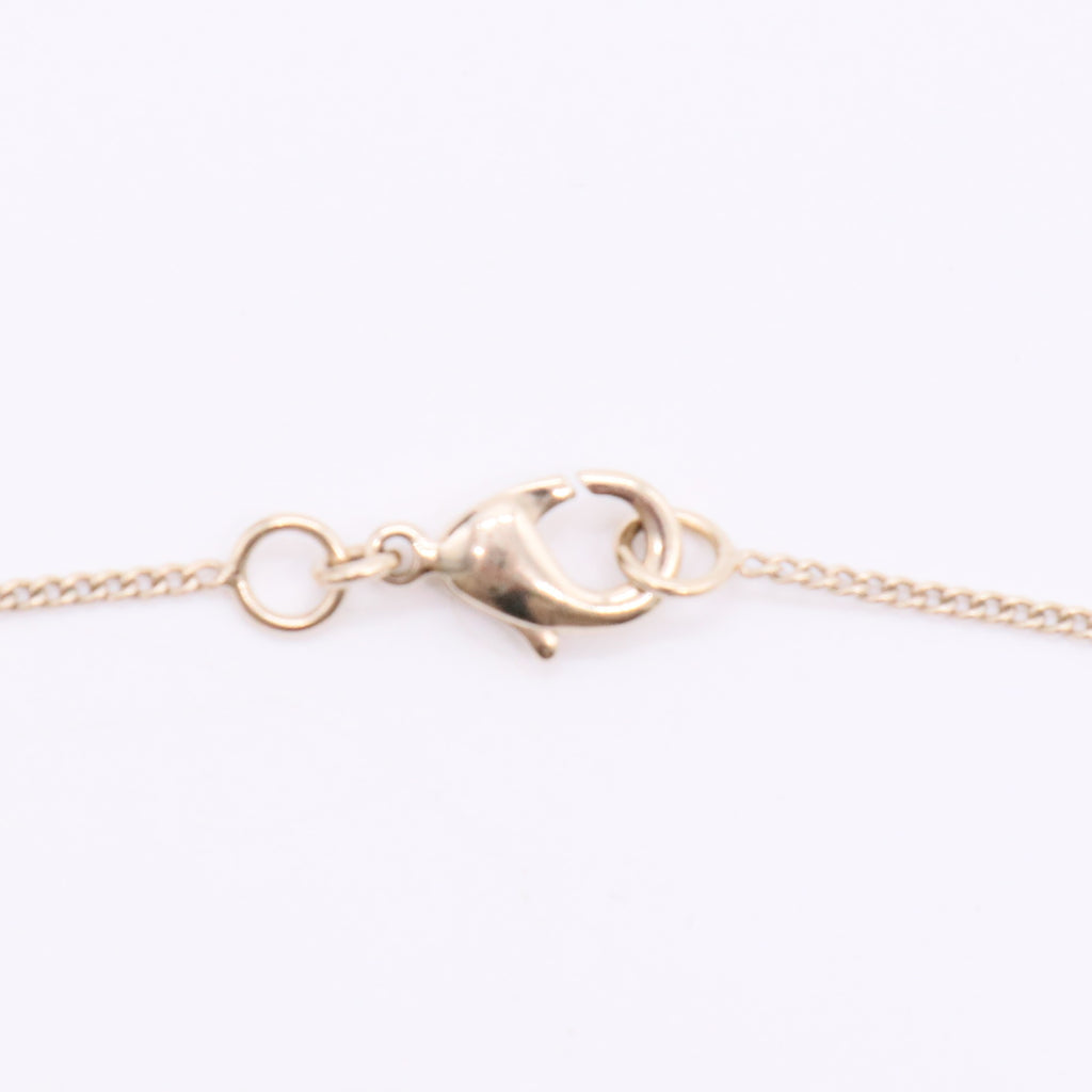 CC Long Pendant Necklace Crystal Embellished Metal Twins