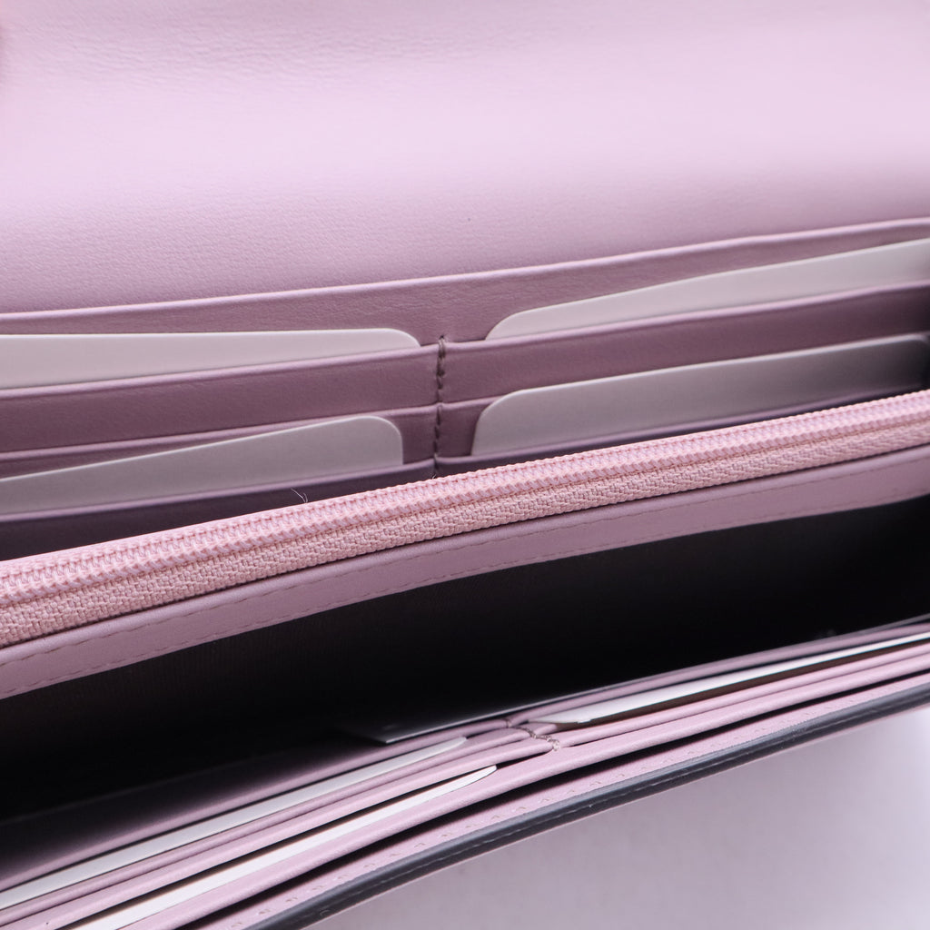 Gucci purple leather long wallet