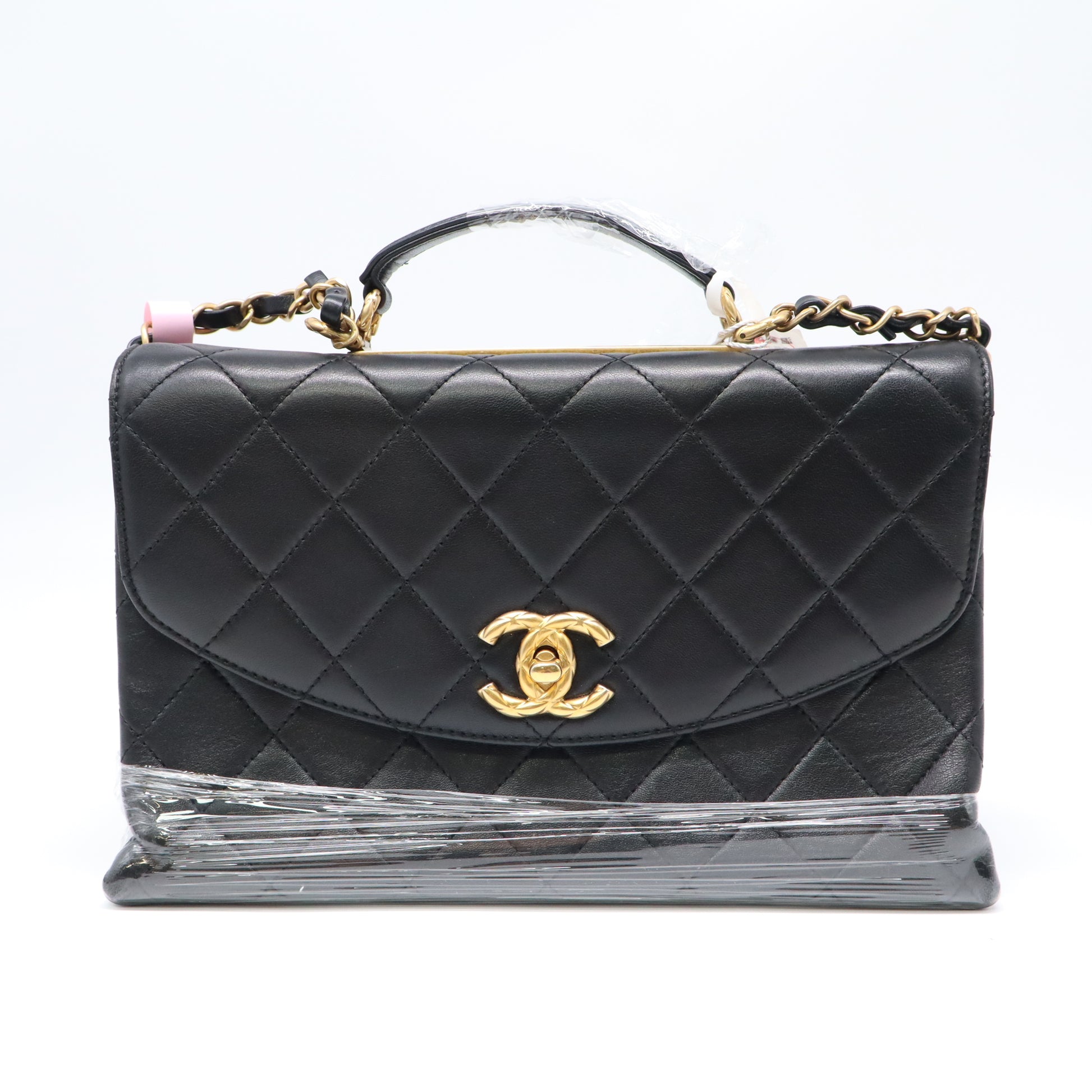 Chanel Black Lambskin Medium Diana Shoulder Bag twins LDJ4325