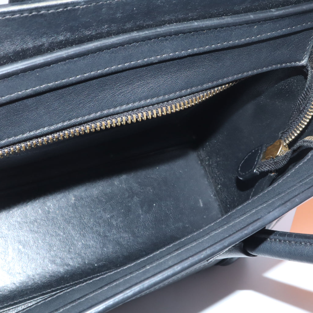 Celine Micro Luggage Black Leather Tote Handbag Crossbody Strap Included twins LDZ433