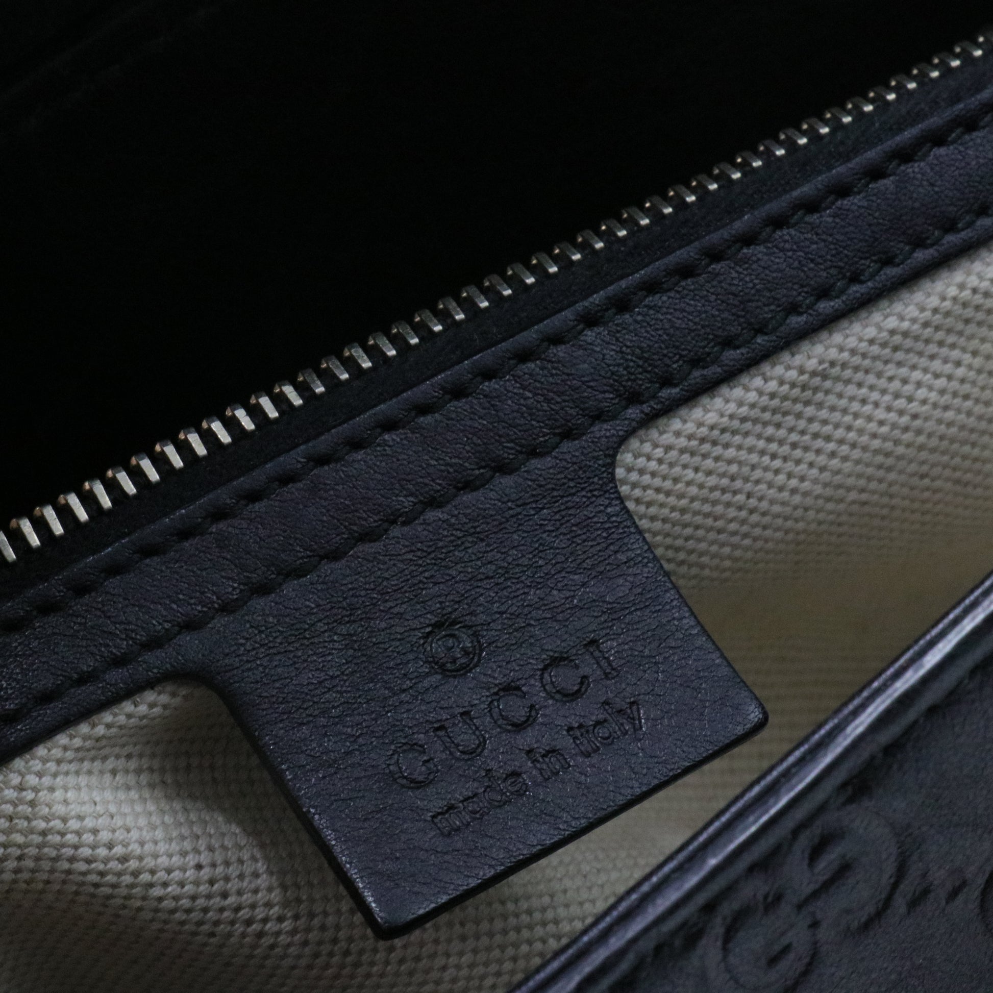Emily Chain Flap Bag Guccissima Leather