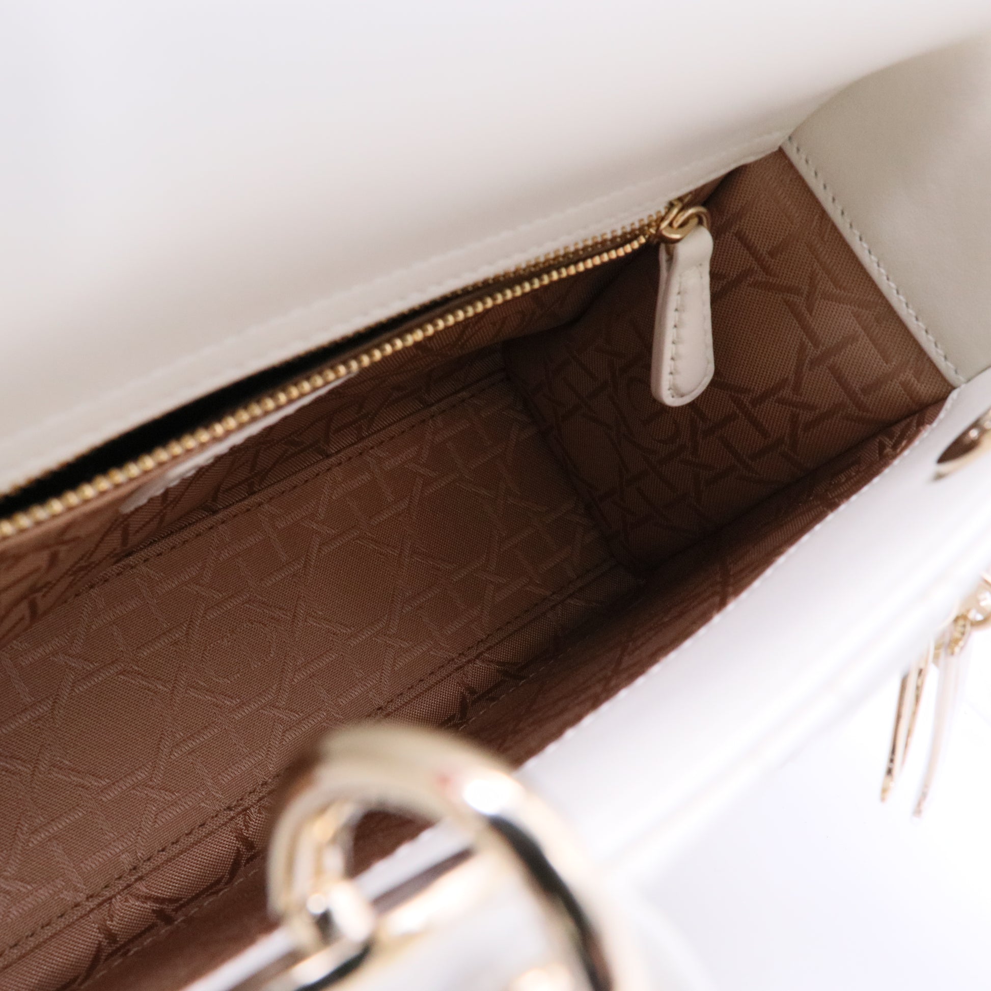 Lambskin Cannage Medium Lady Dior White twins LDJ3646