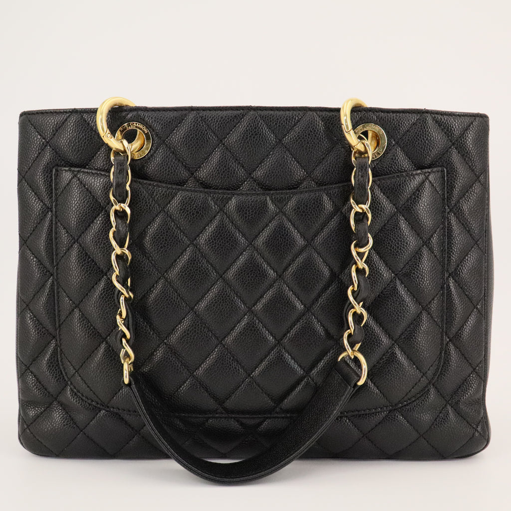 Grand Shopping Tote Quilted Caviar