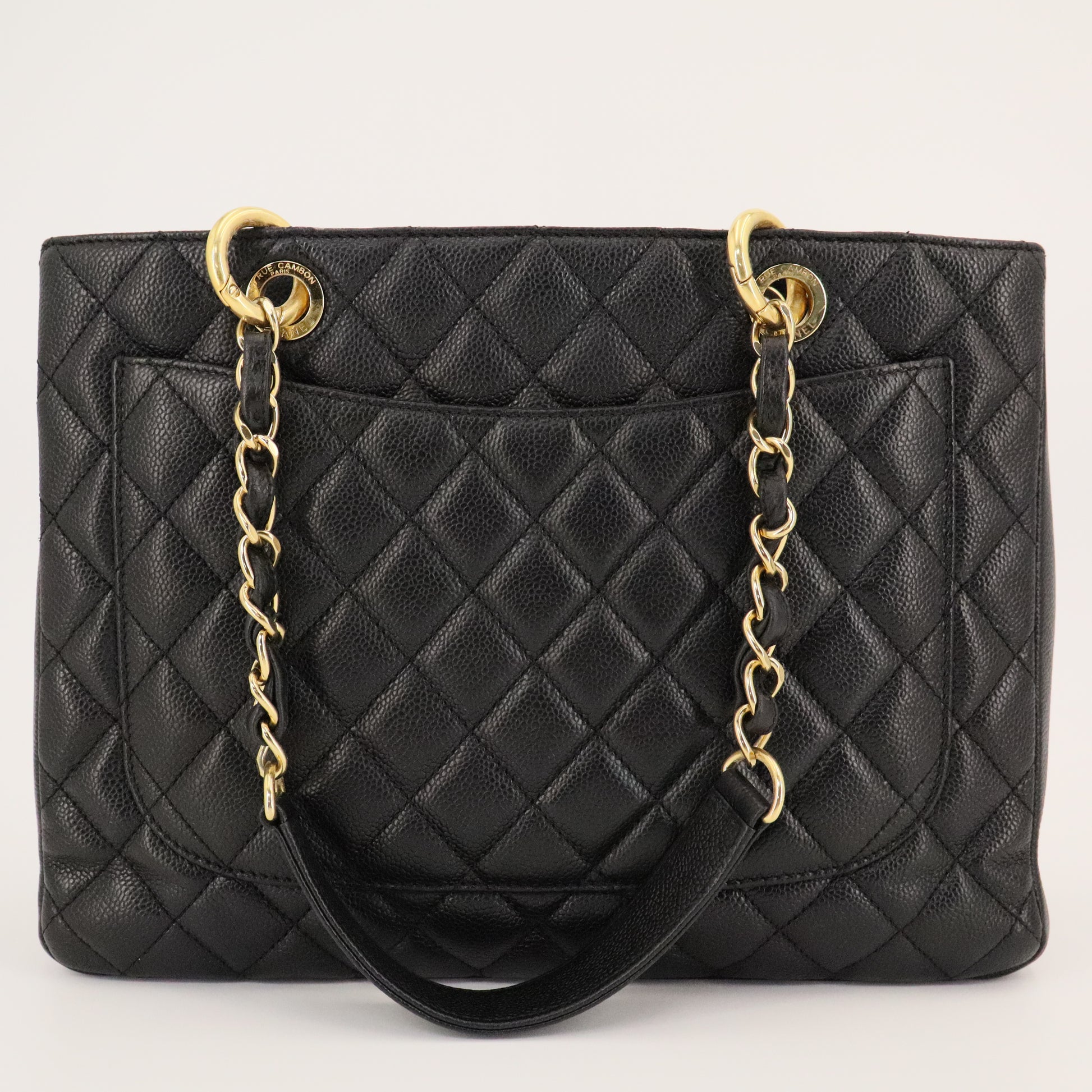 Grand Shopping Tote Quilted Caviar